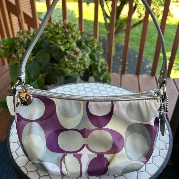 Vintage Y2K Coach Mini Hobo Shoulder Bag - NWT Satin Signature C Print - Scarf - Picture 9 of 12